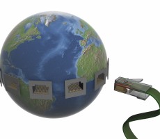 Global communication in the world. 3D image.