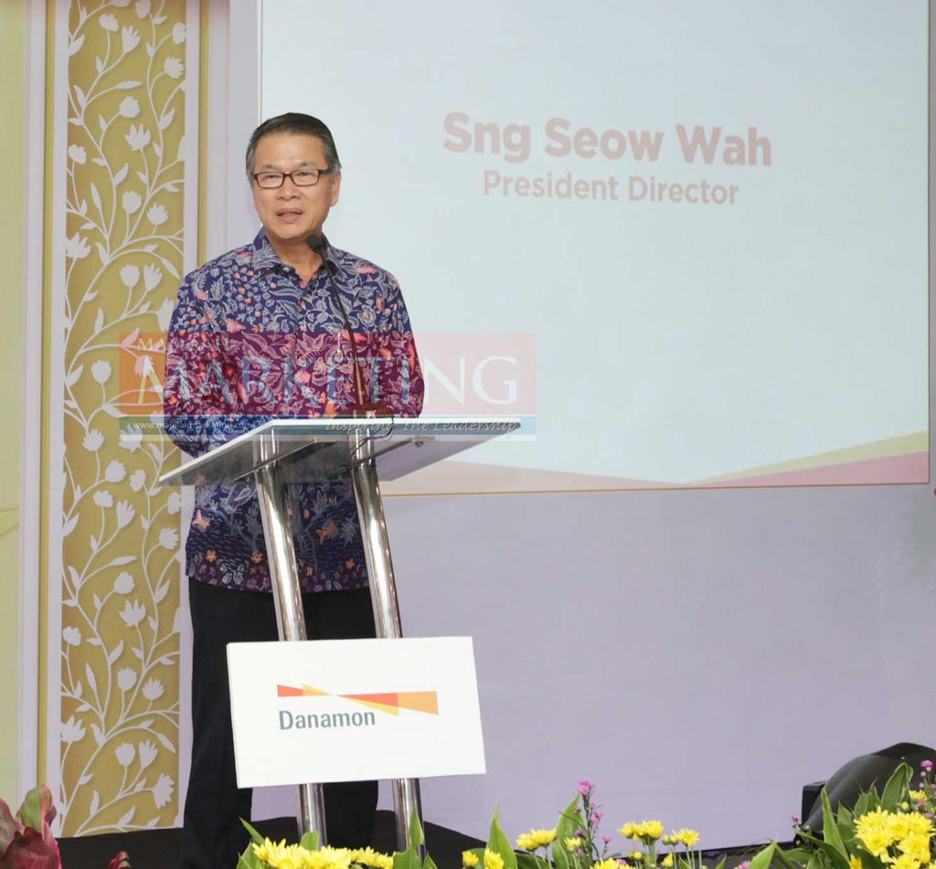  Sng Seow Wah President Director PT Bank Danamon Indonesia, Tbk saat memberikan sambutan pada launching ponsel D-cash di Jakarta, 31/05/16. Majalah MARKETING/Lia Liliyanti