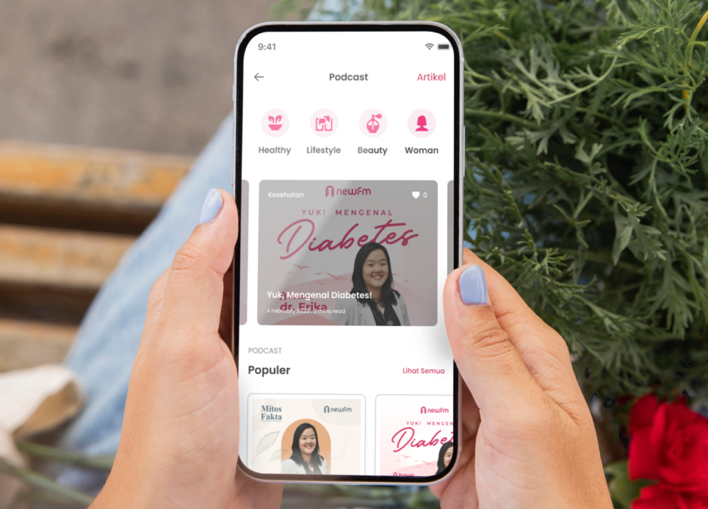 Aplikasi Newfemme mengajak wanita Indonesia meningkatkan kesadaran peduli kesehatan.
